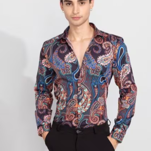 Men Paisley Print Slim Fit Shirt