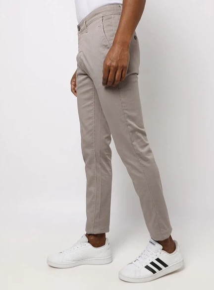 Micro Print Flat-Front Skinny Trousers - Image 2